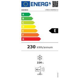 Mrazák Daewoo, CFN0323EWPA0-EU, šuplíkový, 226 L, 155 cm, NO FROST, 6 šuplíků,
41 dB, 230 kWh/rok
