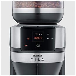Kávovar Severin, KA 4852, FILKA, automatický, filtrační, integrovaný kónický
mlýnek, 5v1 nastavení velikosti nápoje, LED touch displej, čas