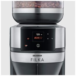 Kávovar Severin, KA 4853, FILKA, automatický, filtrační, 5v1, integrovaný
kónický mlýnek, termokonvice, Led touch displej, časovač, 2 l, 10