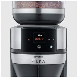 Kávovar Severin, KA 4853, FILKA, automatický, filtrační, 5v1, integrovaný
kónický mlýnek, termokonvice, Led touch displej, časovač, 2 l, 10