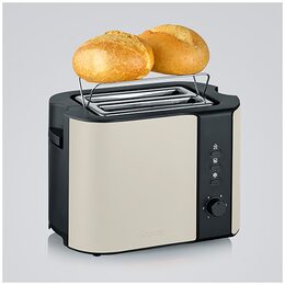 Topinkovač Severin, AT 9576, s dlouhým otvorem, rozpékač pečiva, plášť z
nerezové oceli, rozmrazování, ohřívání, 800 W