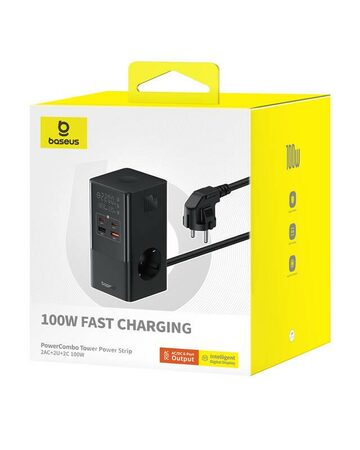 Nabíjecí stanice Baseus PowerCombo Tower 100W EU černá