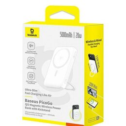 Bezdrátová powerbanka Baseus PicoGo Qi2 5000mAh, 20W bílá