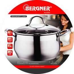 BERGNER Kastrol s poklicí 24 cm Gourmet BG-6508