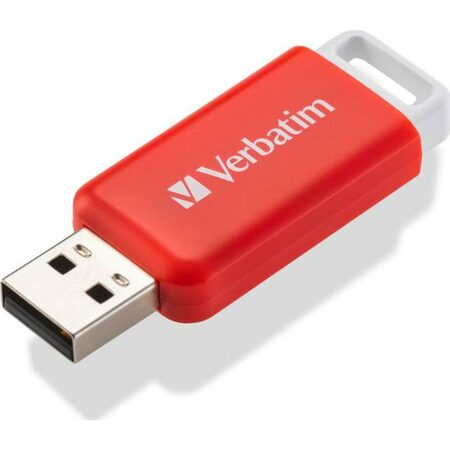 16GB USB Flash 2.0 DataBar Red VERBATIM