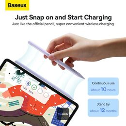 Stylus Baseus Smooth Writing 2 s bezdrátovým nabíjením (aktivní bezdrátová verze) fialový