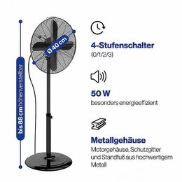 ProfiCare VL 3064 MS BK stojanový ventilátor 40cm, kovový černý