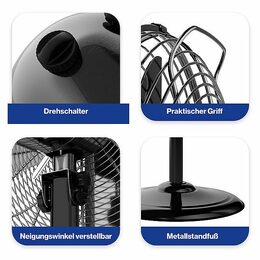 ProfiCare VL 3064 MS BK stojanový ventilátor 40cm, kovový černý