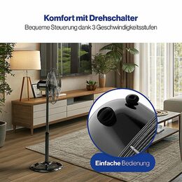 ProfiCare VL 3064 MS BK stojanový ventilátor 40cm, kovový černý