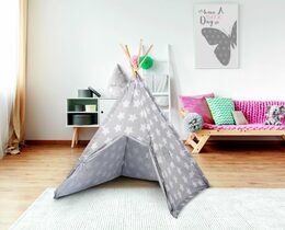 EDCO Dětský stan teepee 120x120x150cm šedá ED-215004seda
