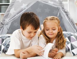 EDCO Dětský stan teepee 120x120x150cm šedá ED-215004seda