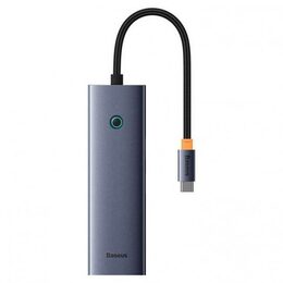 Baseus hub Ultra Joy USB 6v1 (USB-C/1xHDMI4K30Hz/3xUSB 3.0/1xPD/RJ45) šedý