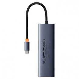 Baseus hub Ultra Joy USB 6v1 (USB-C/1xHDMI4K30Hz/3xUSB 3.0/1xPD/RJ45) šedý