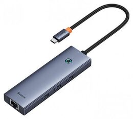 Baseus hub Ultra Joy USB 6v1 (USB-C/1xHDMI4K30Hz/3xUSB 3.0/1xPD/RJ45) šedý