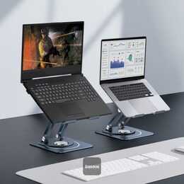 Skládací a otočný stojan Baseus pro notebooky a tablety šedý
