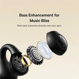 Bluetooth sluchátka Baseus Bass 15 Clip Open Ear černá