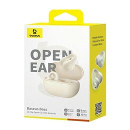 Bluetooth sluchátka Baseus Bass 15 Clip Open Ear bílá