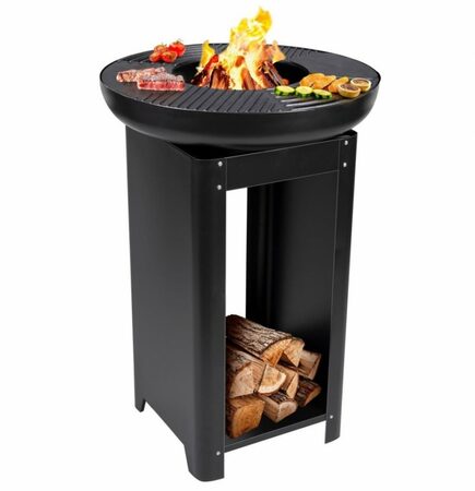 BBQ COLLECTION Přenosné zahradní ohniště s grilem a stojanem 60x90cm ED-219335