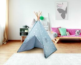 EDCO Dětský stan teepee 120x120x150cm modrá ED-215004modr