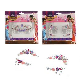 Obličejové zdobící diamanty/kamínky Princezna plast 2 druhy v sáčku 18x17,5cm