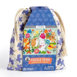 Mudpuppy Puzzle Jarní průvod v látkovém pytlíku 36 dílků