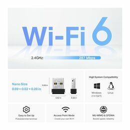 USB klient TP-Link Archer TX1U Nano AX300, 2,4/5GHz, USB 2.0