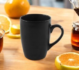 HIT Hrnky na kávu i čaj porcelán sada 6 ks 340 ml černá HT-24304294