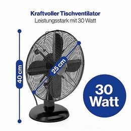 ProfiCare VL 3062 BK ventilátor 25cm kovový černý