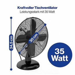 ProfiCare VL 3063 BK stolní ventilátor 30cm kovový černý