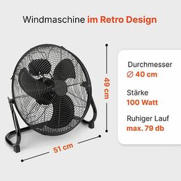 ProfiCare VL 3065 BK podlahový ventilátor 40cm černý