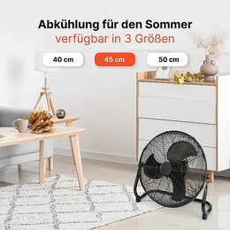 ProfiCare VL 3066 BK podlahový ventilátor 45cm,kovový černý