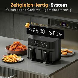 ProfiCook FR 1295 H Horkovzdušná fritéza 9L dvojitá 1x5,5 1x3,5