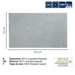 KELA Koupelnová předložka Maja 100% polyester nefrit zelená 120,0x70,0x1,5cm KL-23553