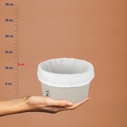 KELA Košík na chleba Grana PU kůže stříbrná šedá 11,0cm 19,0cm KL-12545