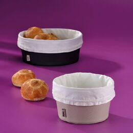 KELA Košík na chleba Grana PU kůže stříbrná šedá 11,0cm 28,0cm KL-12546