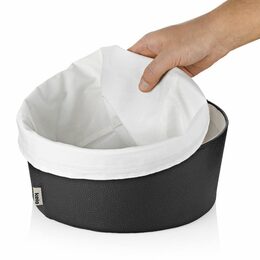KELA Košík na chleba Grana PU kůže černá 11,0cm 19,0cm KL-12547