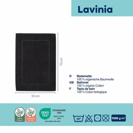 KELA Koupelnová předložka LAVINIA 100% organická bavlna černá 50x70 cm KL-23909