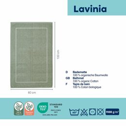 KELA Koupelnová předložka LAVINIA 100% biobavlna světle šedá 60x100 cm KL-23911