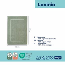 KELA Koupelnová předložka LAVINIA 100% biobavlna světle šedá 50x70 cm KL-23907