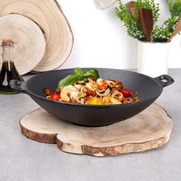HIT Litinový WOK asijský na sporák, gril i oheň 31 x 8,5 cm HT-23460433