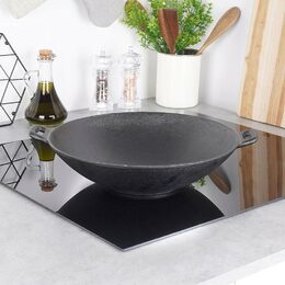 HIT Litinový WOK asijský na sporák, gril i oheň 31 x 8,5 cm HT-23460433