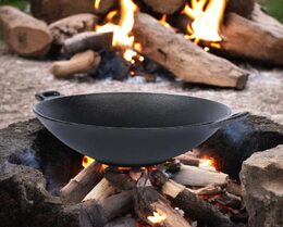 HIT Litinový WOK asijský na sporák, gril i oheň 31 x 8,5 cm HT-23460433
