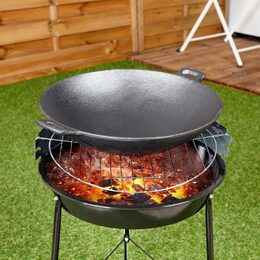 HIT Litinový WOK asijský na sporák, gril i oheň 31 x 8,5 cm HT-23460433