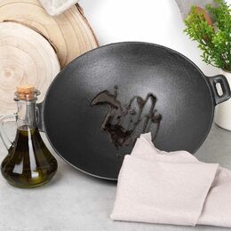 HIT Litinový WOK asijský na sporák, gril i oheň 31 x 8,5 cm HT-23460433