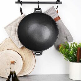 HIT Litinový WOK asijský na sporák, gril i oheň 31 x 8,5 cm HT-23460433