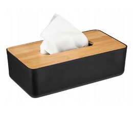 HIT Box na kapesníky s bambusovým víkem 26 x 13 cm černá HT-24501595
