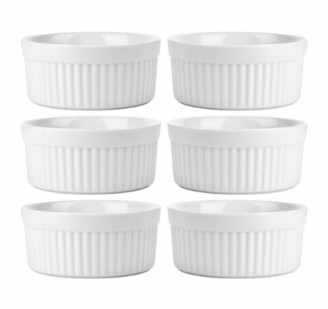 HIT Creme Brulée zapékací miska suflé sada 6 ks bílá 12 x 5 cm HT-24302129
