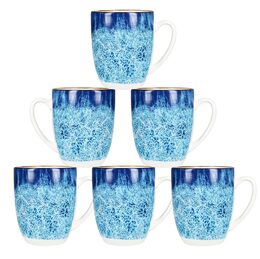 HIT Hrnek na kávu i čaj sada 6 ks porcelán 350 ml OCEAN HT-24324251
