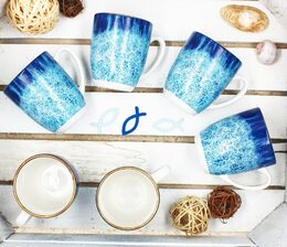 HIT Hrnek na kávu i čaj sada 6 ks porcelán 350 ml OCEAN HT-24324251