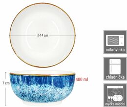 HIT Miska na polévku sada 6 ks porcelán 14 cm OCEAN HT-24324294